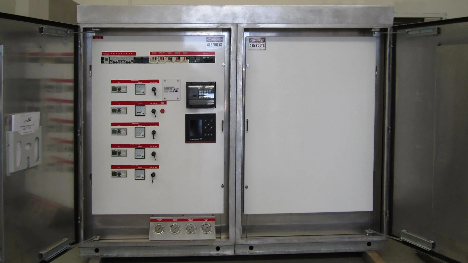 Stainless switchboard cubicle built in the Northlake workshop