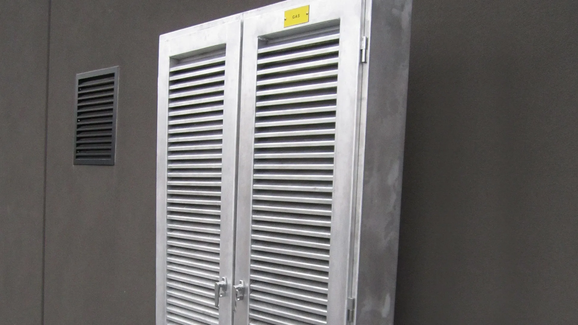 Aluminium louvred enclosure from the sheet metal fabrication division